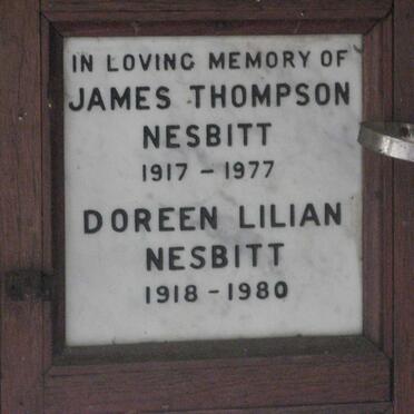 NESBITT James Thompson 1917-1977 &amp; Doreen Lilian 1918-1980