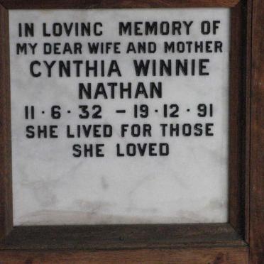 NATHAN Cynthia Winnie 1932-1991