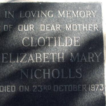 NICHOLLS Clotilde Elizabeth Mary -1973