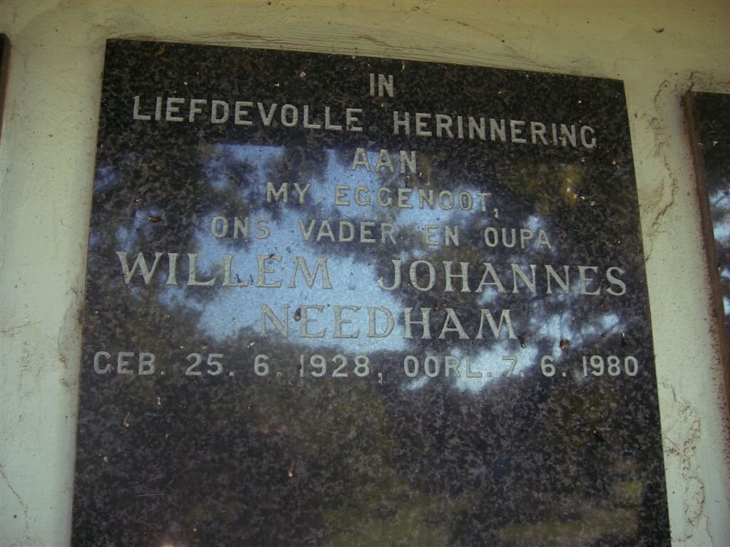 NEEDHAM Willem Johannes 1928-1980