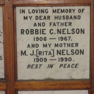 NELSON Robbie C. 1906-1967 &amp; M.J. 1909-1990