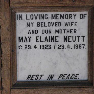NEUTT May Elaine 1923-1987