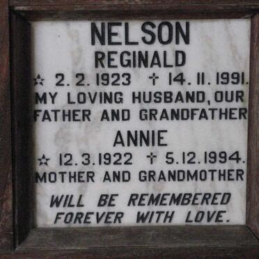 NELSON Reginald 1923-1991 &amp; Annie 1922-1992