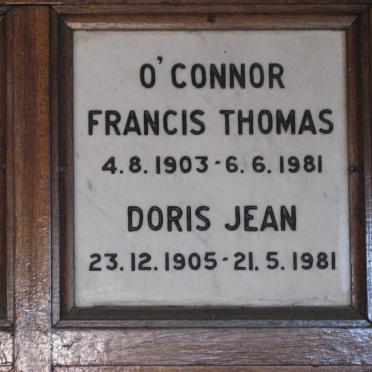 O'CONNOR Francis Thomas 1903-1981 &amp; Doris Jean 1905-1981