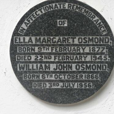 OSMOND William John 1866-1956 &amp; Ella Margaret 1877-1945