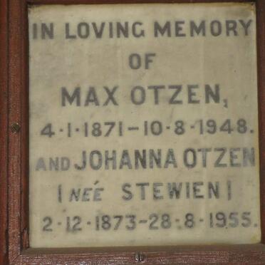 OTZEN Max 1871-1948 &amp; Johanna STEWIEN 1873-1955
