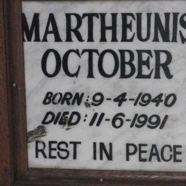 OCTOBER Martheunis 1940-1991