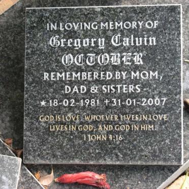 OCTOBER Gregaory Calvin 1981-2007