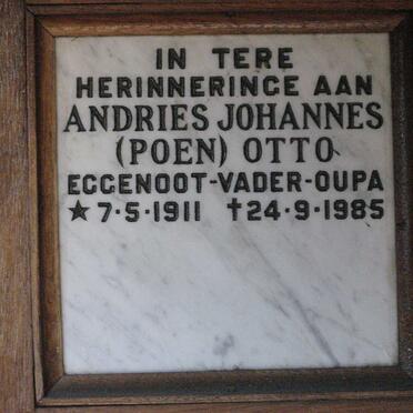 OTTO Andries Johannes 1911-1985