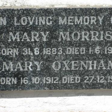 OXENHAM Mary 1912-1977 :: MORRIS Mary 1883-1957