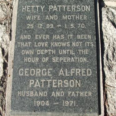 PATTERSON George Alfred 1904-1971 &amp; Hetty 1899-1970