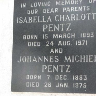 PENTZ Johannes Michiel 1883-1975 &amp; Isabella Charlotte 1893-1971