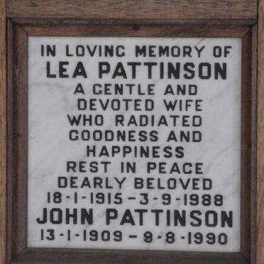 PATTINSON John 1909-1990 &amp; Lea 1915-1988