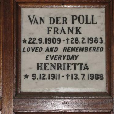 POLL Frank, van der 1909-1983 &amp; Henrietta 1911-1988