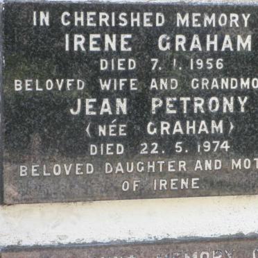 PETRONY Jean nee GRAHAM -1974 :: GRAHAM Irene -1956