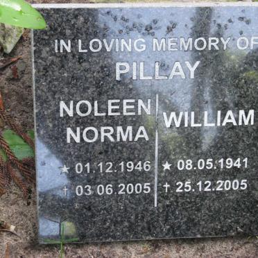 PILLAY William 1941-2005 &amp; Noleen Norma 1946-2005