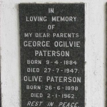 PATERSON George Ogilvie 1884-1947 &amp; Olive 1898-1962
