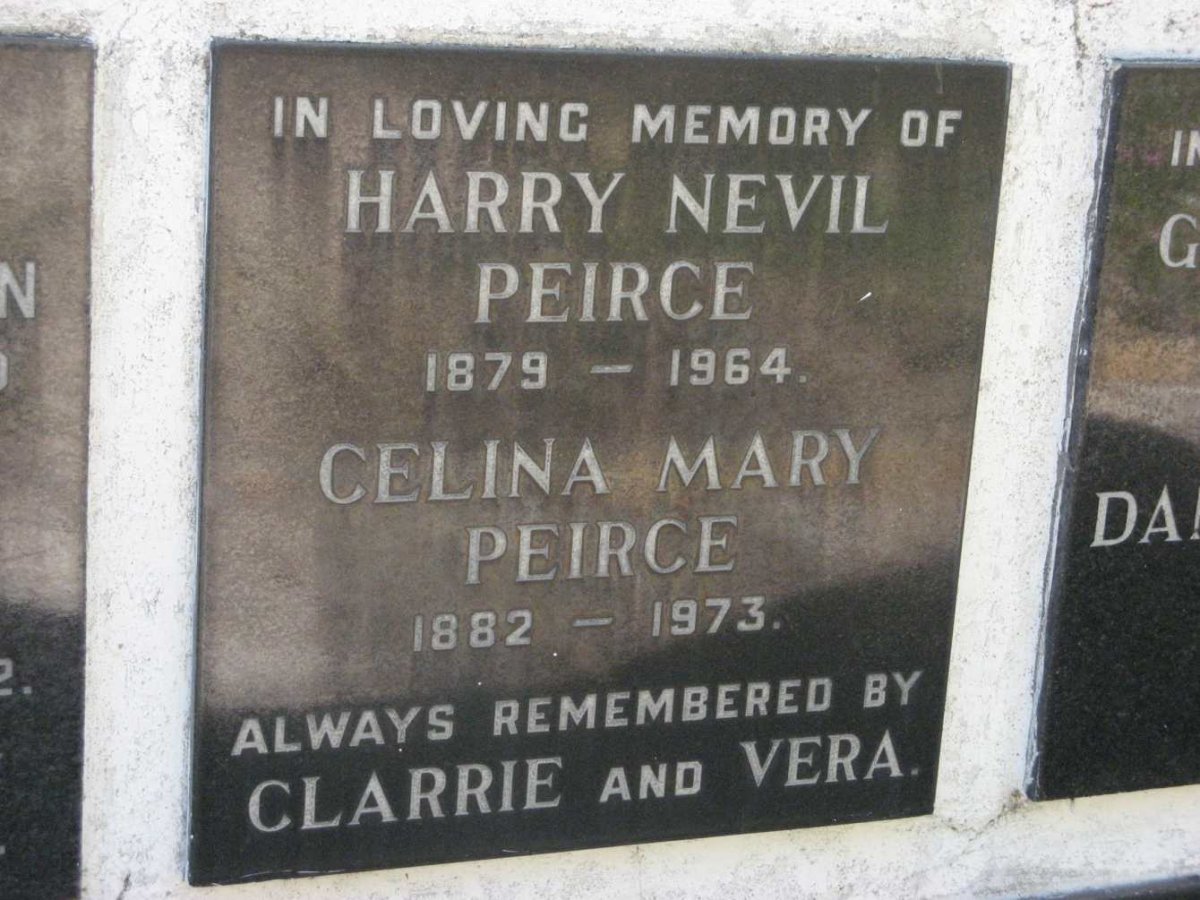PEIRCE Harry Nevil 1879-1964 &amp; Celina Mary 1882-1973