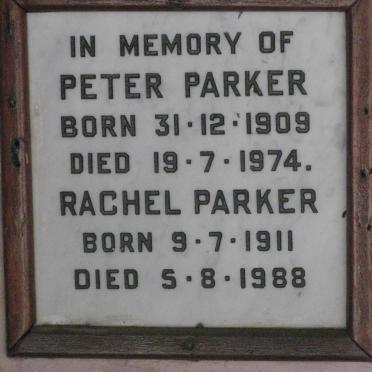 PARKER Peter 1909-1974 &amp; Rachel 1911-1988
