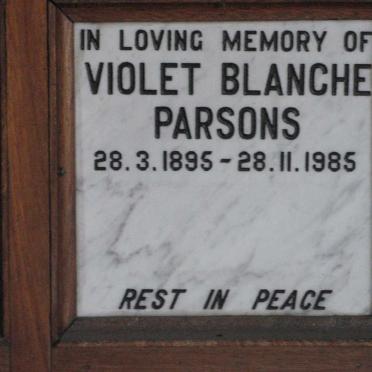 PARSONS Violet Blanche 1895-1985