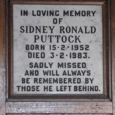 PUTTOCK Sidney Ronald 1952-1983