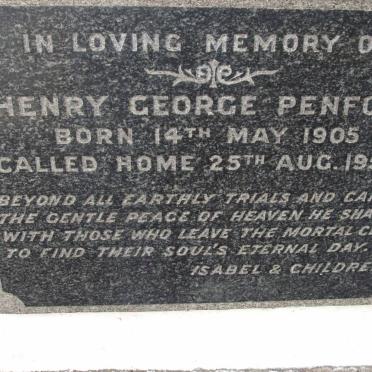 PENFOLD Henry George 1905-1954