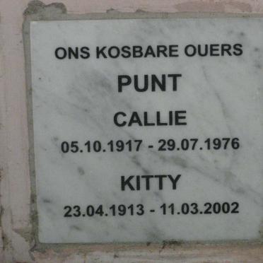 PUNT Callie 1917-1976 &amp; Kitty 1913-2002