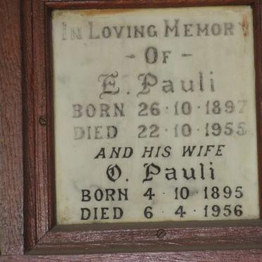 PAULI E. 1897-1955 &amp; D. 1895-1956