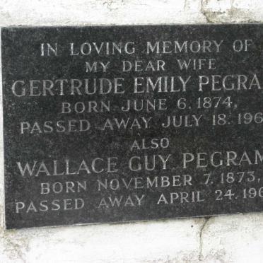 PEGRAM Wallace Guy 1873-1966 &amp; Gertrude Emily 1874-1961