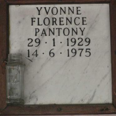 PANTONY Yvonne Florence 1929-1975