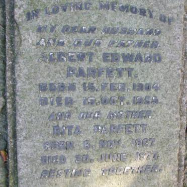 PARFETT Albert Edward 1904-1955 &amp; Rita 1907-1977