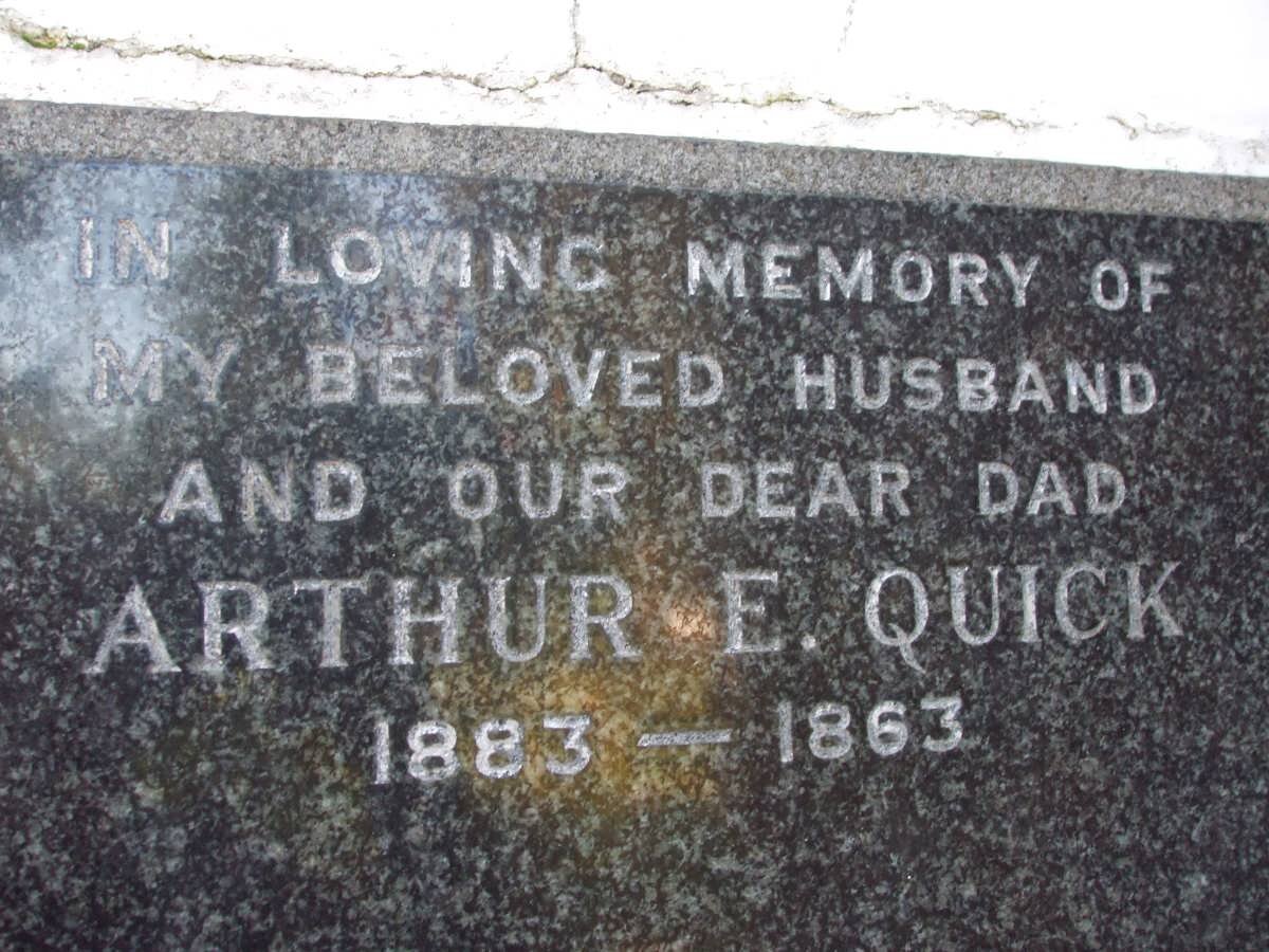 QUICK Arthur E. 1883-1863