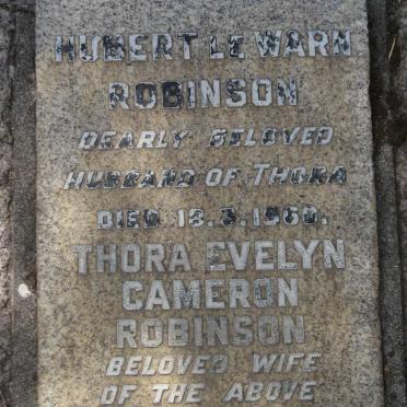 ROBINSON Hubert Le Warn -1960 &amp; Thora Evelyn Cameron -1980