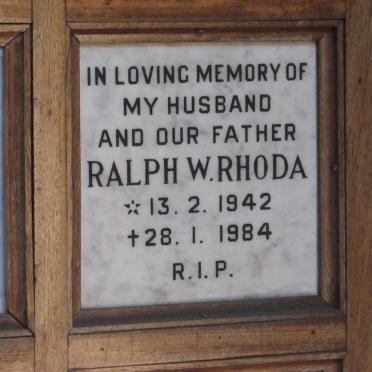 RHODA Ralph W. 1942-1984