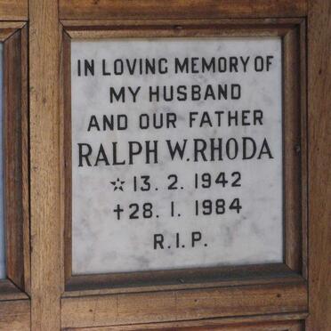 RHODA Ralph W. 1942-1984