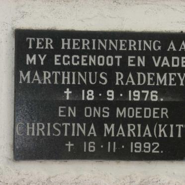 RADEMEYER Marthinus -1976 &amp; Christina Maria -1992