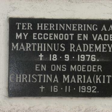 RADEMEYER Marthinus -1976 &amp; Christina Maria -1992