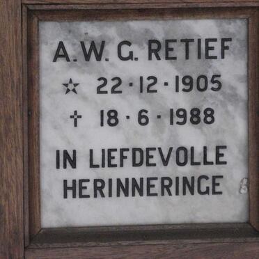 RETIEF A.W.G. 1905-1988