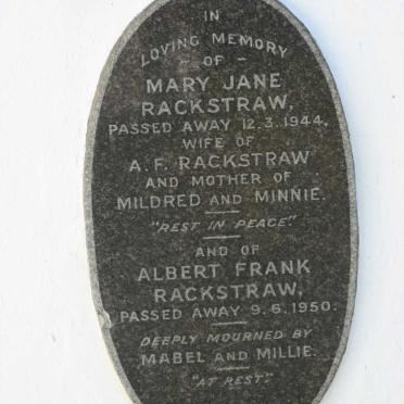 RACKSTRAW Albert Frank -1950 &amp; Mary Jane -1944