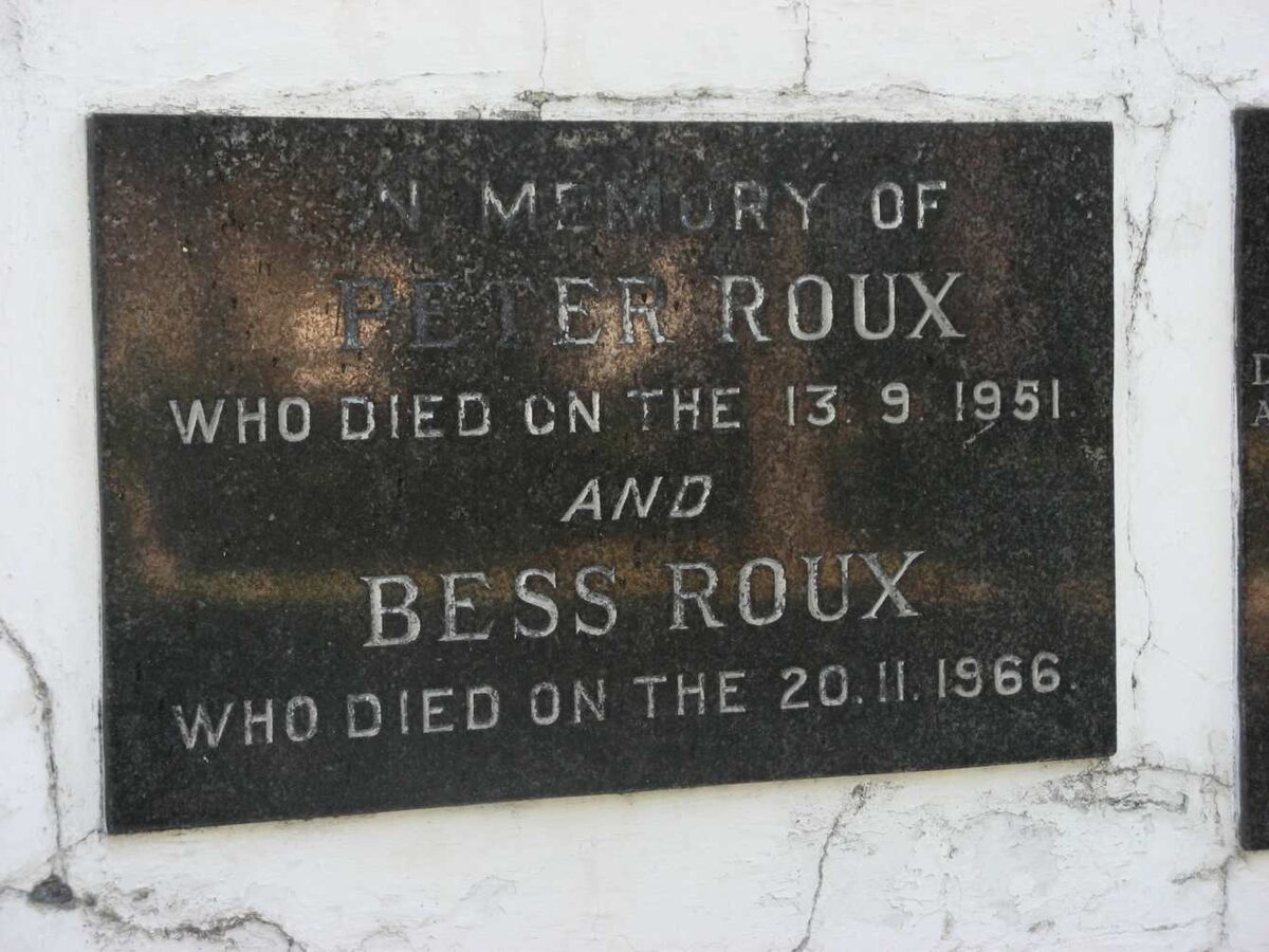 ROUX Peter -1951 &amp; Bess -1966