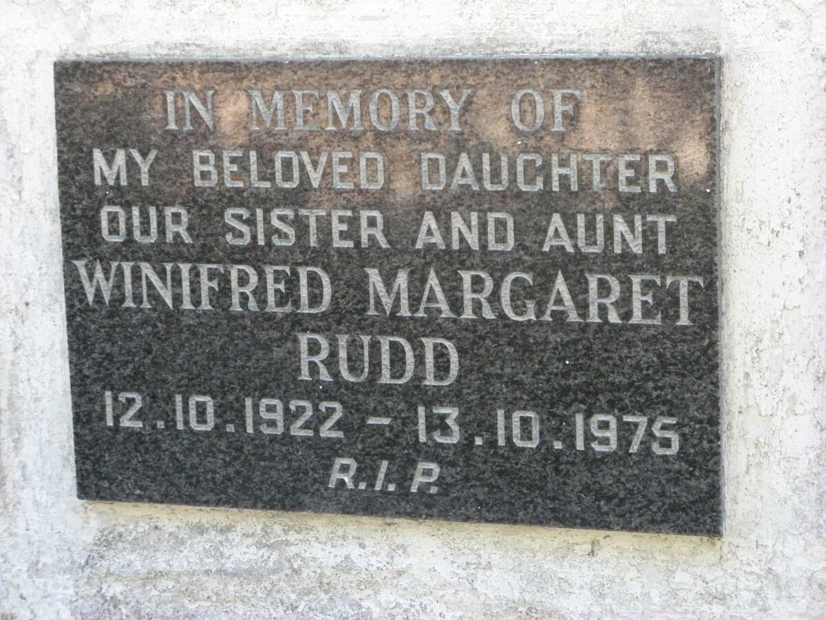 RUDD Winifred Margaret 1922-1975