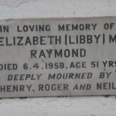 RAYMOND Elizabeth M. -1958