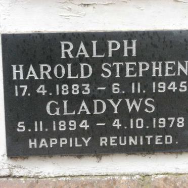 RALPH Harold Stephen 1883-1945 &amp; Gladyws 1894-1978
