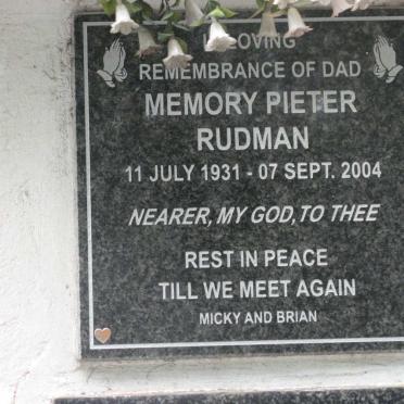 RUDMAN Memory Pieter 1931-2004