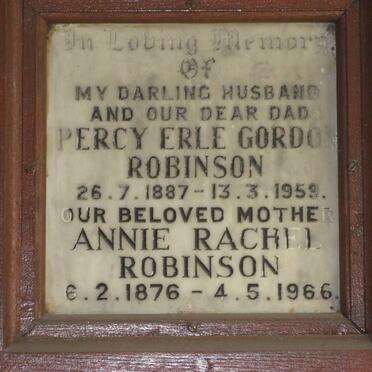 ROBINSON Percy Erle Gordon 1887-1959 &amp; Annie Rachel 1876-1966