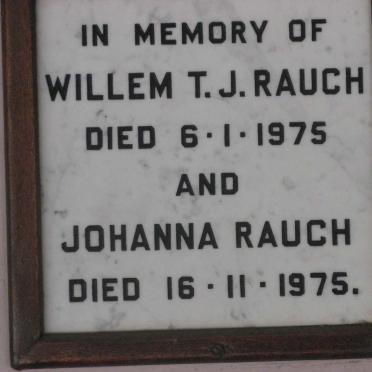RAUCH Willem T.J. -1975 &amp; Johanna -1975