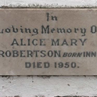 ROBERTSON Alice Mary nee INNES -1950