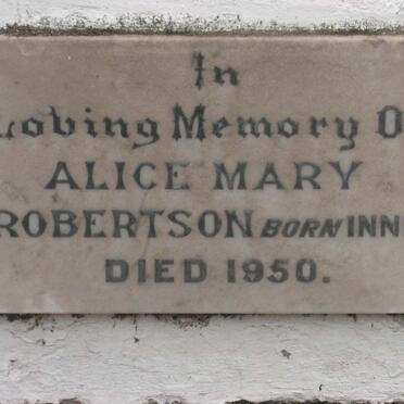 ROBERTSON Alice Mary nee INNES -1950