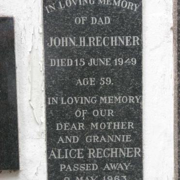 RECHNER John H. -1949 &amp; Alice -1963