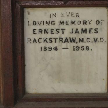 RACKSTRAW Ernest James 1894-1958